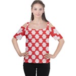 Christmas Snowflakes Background Pattern Cutout Shoulder T-Shirt