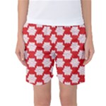 Christmas Snowflakes Background Pattern Women s Basketball Shorts