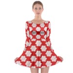 Christmas Snowflakes Background Pattern Long Sleeve Skater Dress
