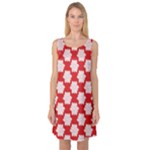 Christmas Snowflakes Background Pattern Sleeveless Satin Nightdress