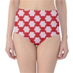 Christmas Snowflakes Background Pattern Classic High-Waist Bikini Bottoms