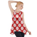 Christmas Snowflakes Background Pattern Side Drop Tank Tunic