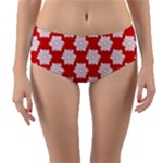 Christmas Snowflakes Background Pattern Reversible Mid-Waist Bikini Bottoms