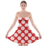 Christmas Snowflakes Background Pattern Strapless Bra Top Dress