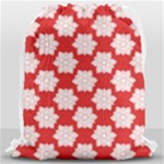Christmas Snowflakes Background Pattern Drawstring Bag (Large)