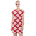 Christmas Snowflakes Background Pattern Cap Sleeve Bodycon Dress