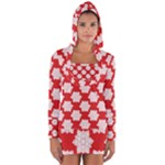 Christmas Snowflakes Background Pattern Long Sleeve Hooded T-shirt