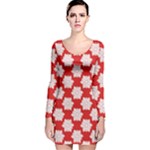 Christmas Snowflakes Background Pattern Long Sleeve Velvet Bodycon Dress