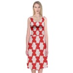 Christmas Snowflakes Background Pattern Midi Sleeveless Dress