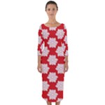 Christmas Snowflakes Background Pattern Quarter Sleeve Midi Bodycon Dress