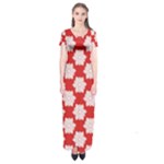 Christmas Snowflakes Background Pattern Short Sleeve Maxi Dress