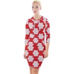 Christmas Snowflakes Background Pattern Quarter Sleeve Hood Bodycon Dress