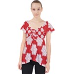 Christmas Snowflakes Background Pattern Lace Front Dolly Top