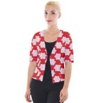 Christmas Snowflakes Background Pattern Cropped Button Cardigan