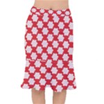 Christmas Snowflakes Background Pattern Short Mermaid Skirt