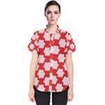 Christmas Snowflakes Background Pattern Women s Short Sleeve Shirt