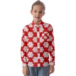 Christmas Snowflakes Background Pattern Kids  Long Sleeve Shirt