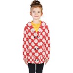 Christmas Snowflakes Background Pattern Kids  Double Breasted Button Coat