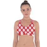 Christmas Snowflakes Background Pattern Cross String Back Sports Bra