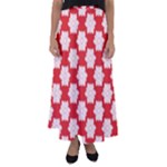 Christmas Snowflakes Background Pattern Flared Maxi Skirt