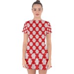Christmas Snowflakes Background Pattern Drop Hem Mini Chiffon Dress