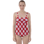 Christmas Snowflakes Background Pattern Twist Front Tankini Set