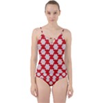 Christmas Snowflakes Background Pattern Cut Out Top Tankini Set