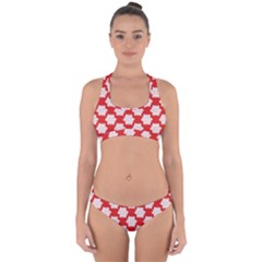 Christmas Snowflakes Background Pattern Cross Back Hipster Bikini Set from ArtsNow.com