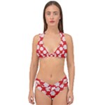 Christmas Snowflakes Background Pattern Double Strap Halter Bikini Set