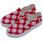 Christmas Snowflakes Background Pattern Kids  Canvas Slip Ons