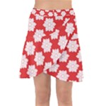 Christmas Snowflakes Background Pattern Wrap Front Skirt