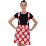 Christmas Snowflakes Background Pattern Velvet Suspender Skater Skirt