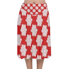 Velvet Flared Midi Skirt 