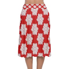 Velvet Flared Midi Skirt 
