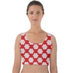 Christmas Snowflakes Background Pattern Velvet Crop Top