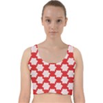 Christmas Snowflakes Background Pattern Velvet Racer Back Crop Top