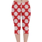 Christmas Snowflakes Background Pattern Velvet Capri Leggings 