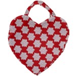 Christmas Snowflakes Background Pattern Giant Heart Shaped Tote