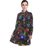 Christmas Lights Long Sleeve Chiffon Shirt Dress