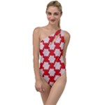 Christmas Snowflakes Background Pattern To One Side Swimsuit