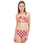 Christmas Snowflakes Background Pattern Cage Up Bikini Set