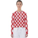 Christmas Snowflakes Background Pattern Women s Slouchy Sweat
