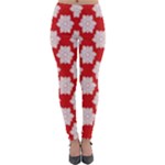 Christmas Snowflakes Background Pattern Lightweight Velour Leggings
