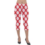 Christmas Snowflakes Background Pattern Lightweight Velour Capri Leggings 