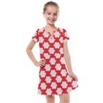 Christmas Snowflakes Background Pattern Kids  Cross Web Dress