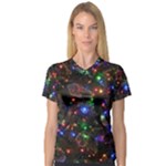 Christmas Lights V-Neck Sport Mesh T-Shirt