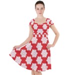 Christmas Snowflakes Background Pattern Cap Sleeve Midi Dress