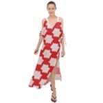 Christmas Snowflakes Background Pattern Maxi Chiffon Cover Up Dress
