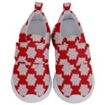 Christmas Snowflakes Background Pattern Kids  Velcro No Lace Shoes