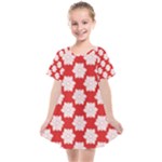Christmas Snowflakes Background Pattern Kids  Smock Dress